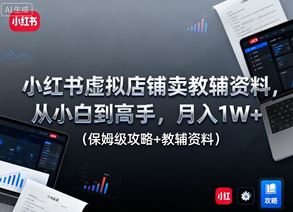 小红书虚拟店铺卖教辅资料