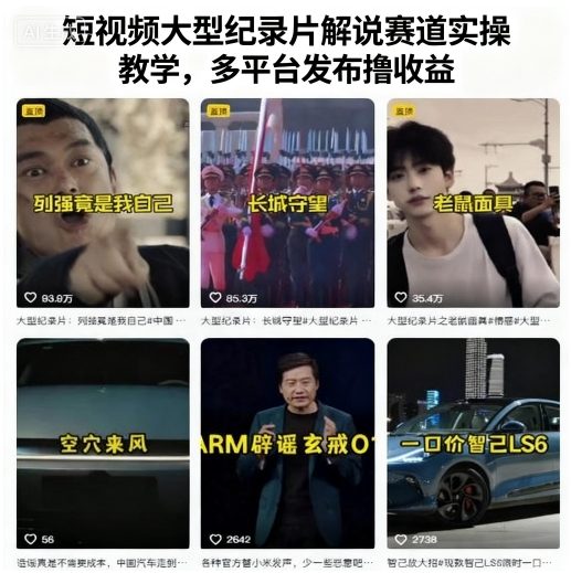 短视频大型纪录片解说赛道