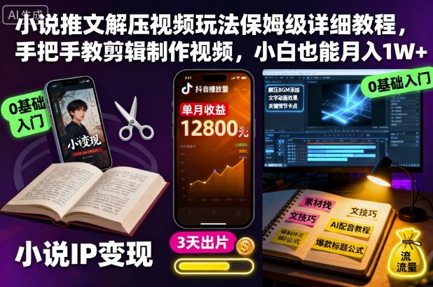 小说推文解压视频玩法保姆级